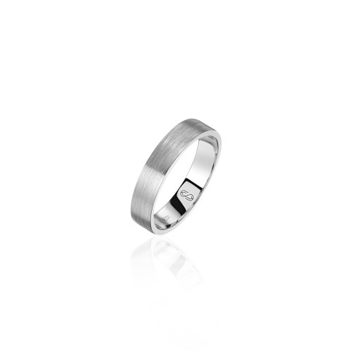 Men's wedding ring, 18-carat matte white gold