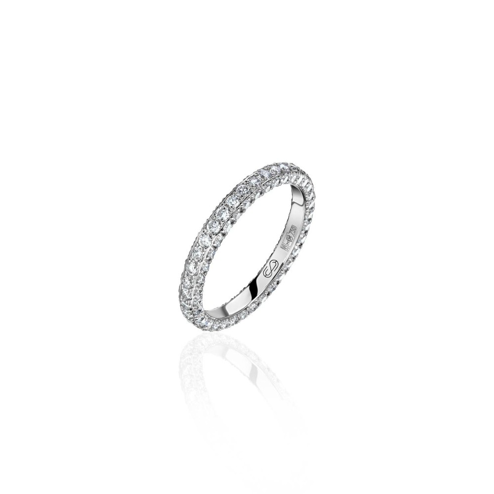 Wedding ring, 18-carat white gold with diamonds