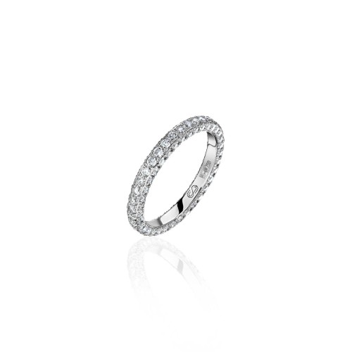 Wedding ring, 18-carat white gold with diamonds Wedding ring, 18-carat white gold with diamonds