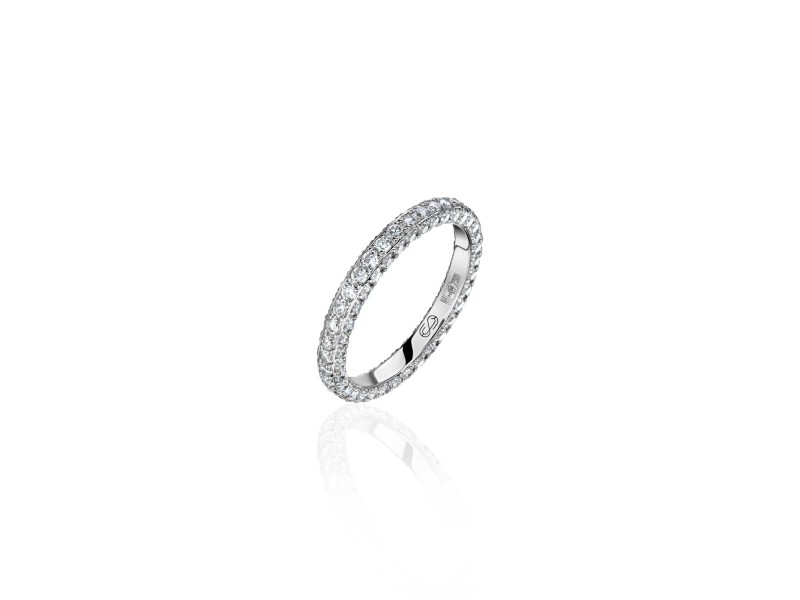 Wedding ring, 18-carat white gold with diamonds