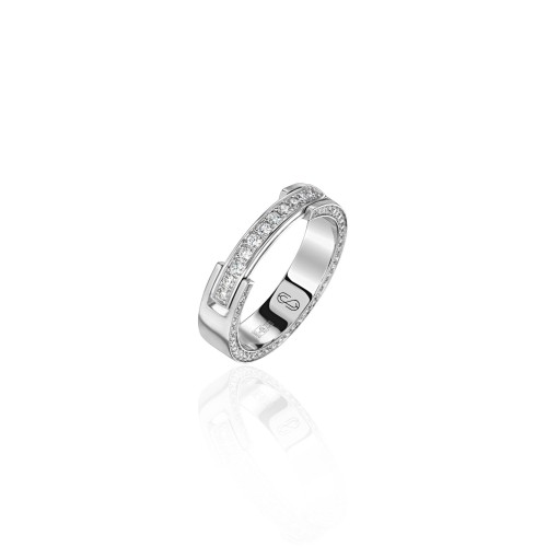 Wedding ring with a secret, 18-carat white gold with diamonds Wedding ring with a secret, 18-carat white gold with diamonds
