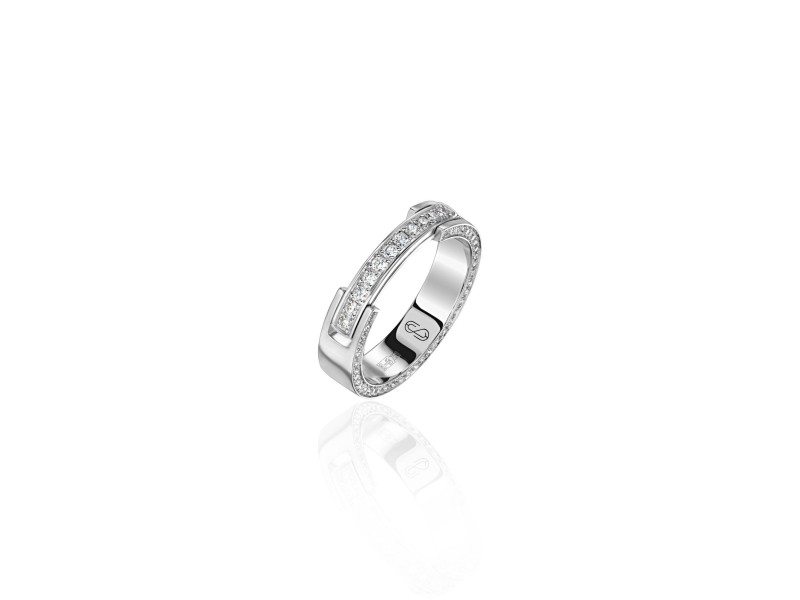 Wedding ring with a secret, 18-carat white gold with diamonds