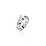 Wedding ring with a secret, 18-carat white gold with diamonds