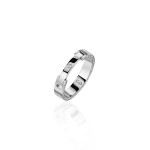 Men's wedding ring with a secret, 18-carat white gold with diamonds
