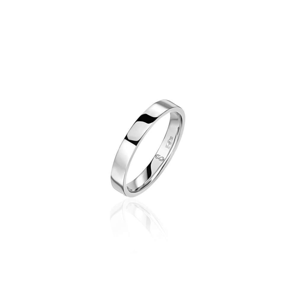 Men's wedding ring, 18-carat white gold