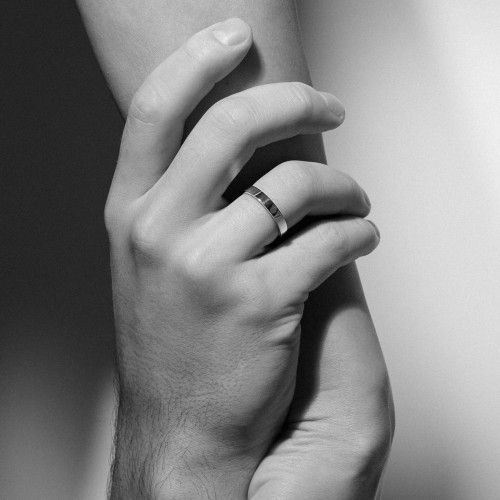 Men's wedding ring, 18-carat white gold