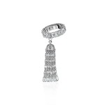 Ring "Tassel", 18-carat white gold with diamonds