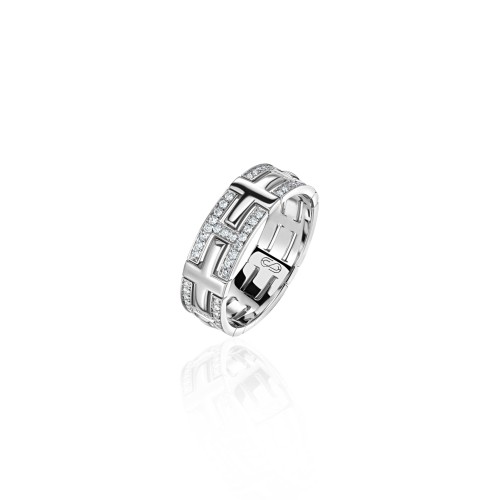 Ring, 18-carat white gold with diamonds Ring, 18-carat white gold with diamonds