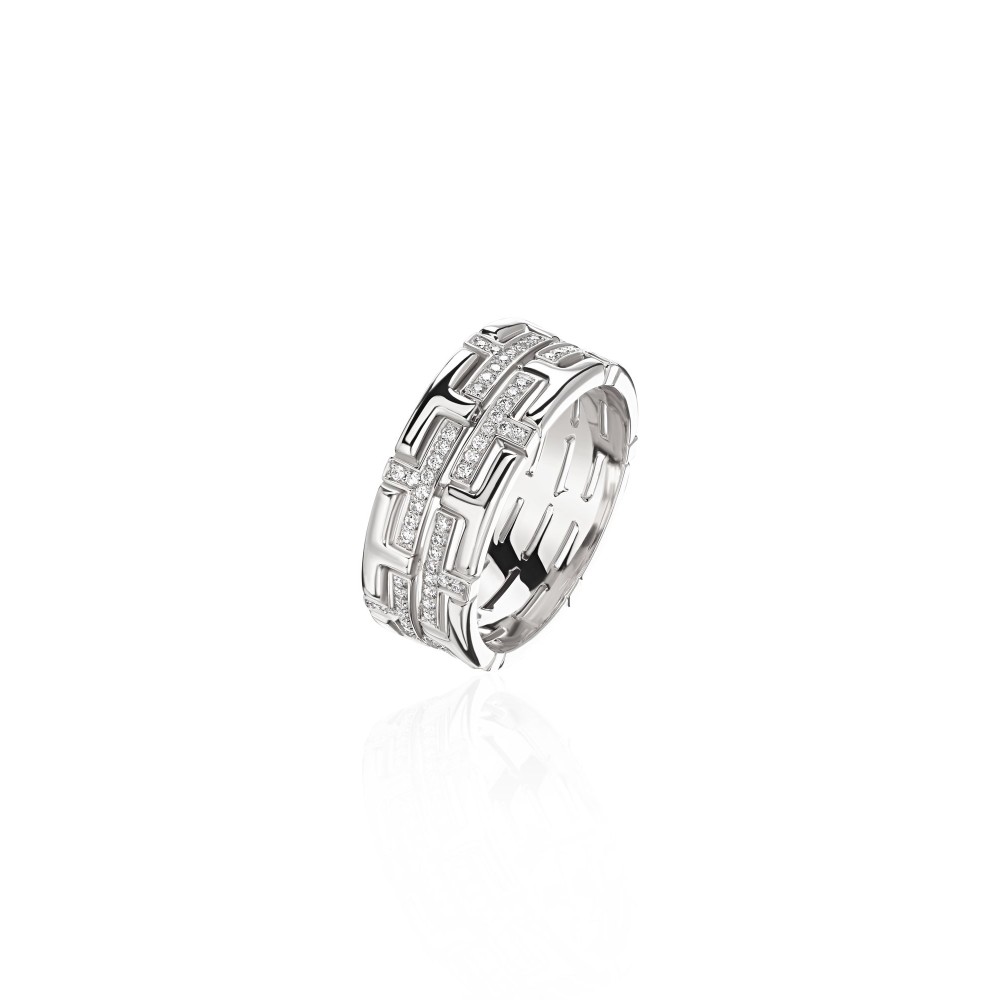 Ring, 18-carat white gold with diamonds