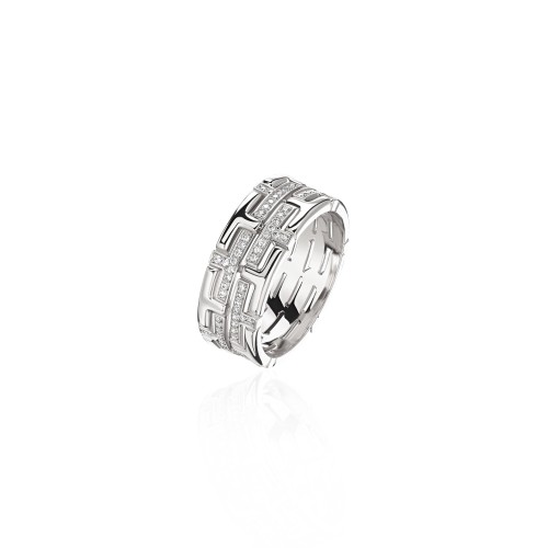 Ring, 18-carat white gold with diamonds Ring, 18-carat white gold with diamonds