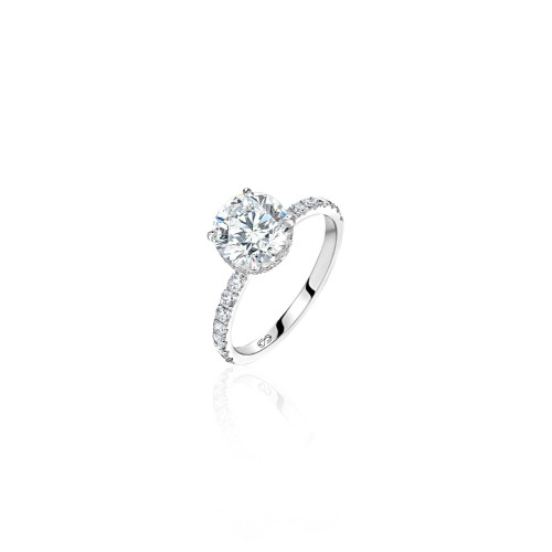 Ring, 18-carat white gold with diamonds Ring, 18-carat white gold with diamonds