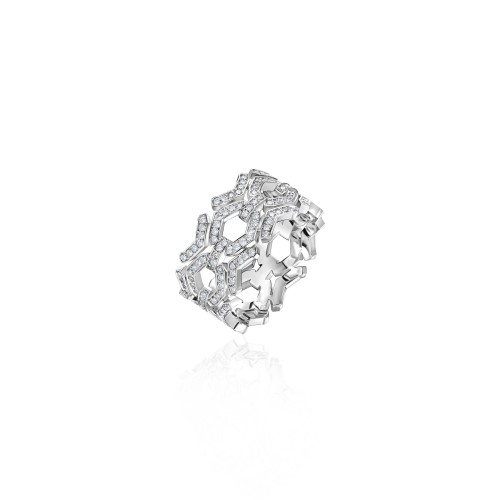 Ring, 18-carat white gold with diamonds Ring, 18-carat white gold with diamonds