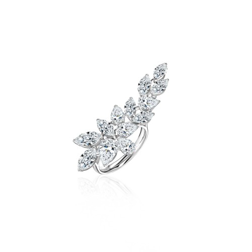 Ring, 18-carat white gold with diamonds Ring, 18-carat white gold with diamonds