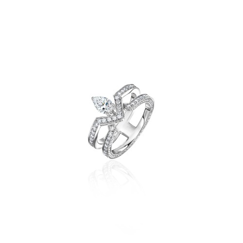 Ring, 18-carat white gold with diamonds Ring, 18-carat white gold with diamonds