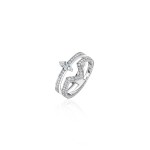 Ring, 18-carat white gold with diamonds