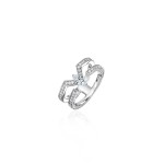 Ring, 18-carat white gold with diamonds