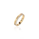 Wedding ring, 18-karat yellow gold and diamonds