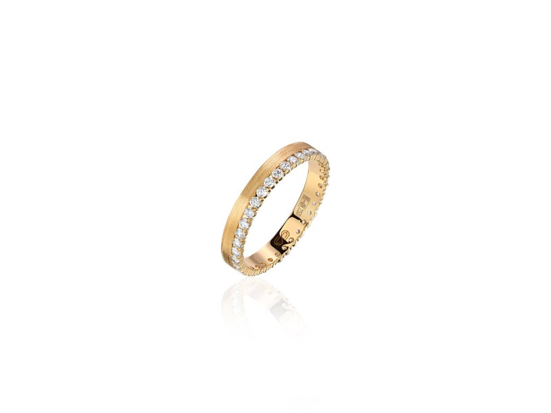 Wedding ring, 18-karat yellow gold and diamonds