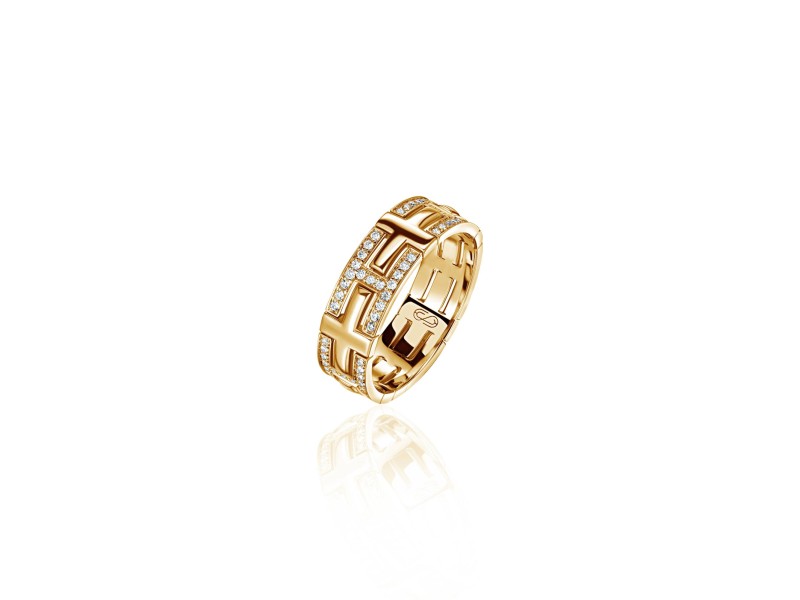 Ring, 18-carat yellow gold with diamonds