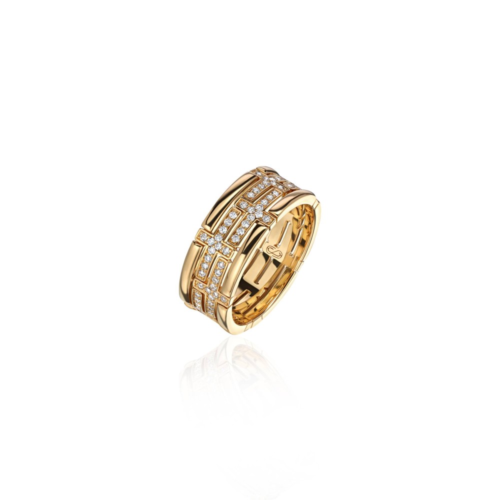 Ring, 18-carat yellow gold with diamonds