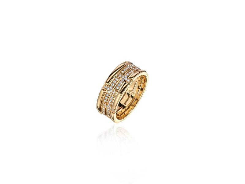 Ring, 18-carat yellow gold with diamonds