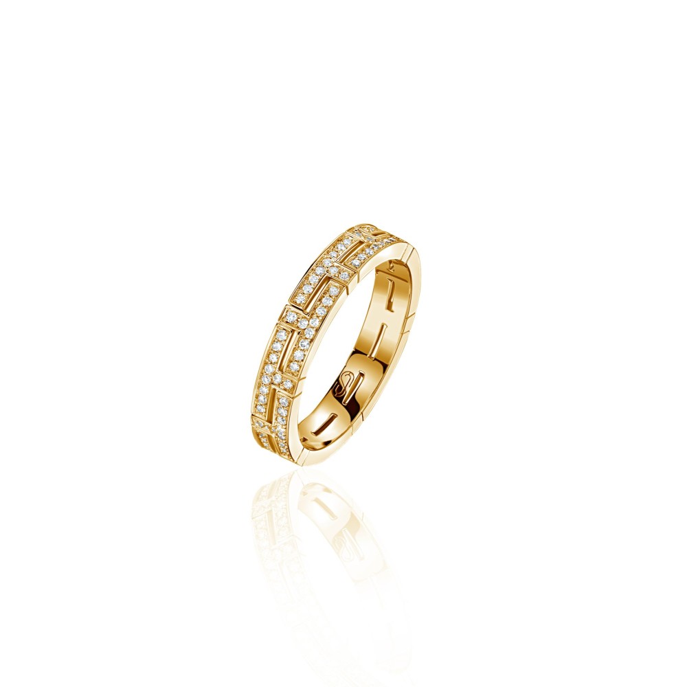 Ring, 18-carat yellow gold with diamonds