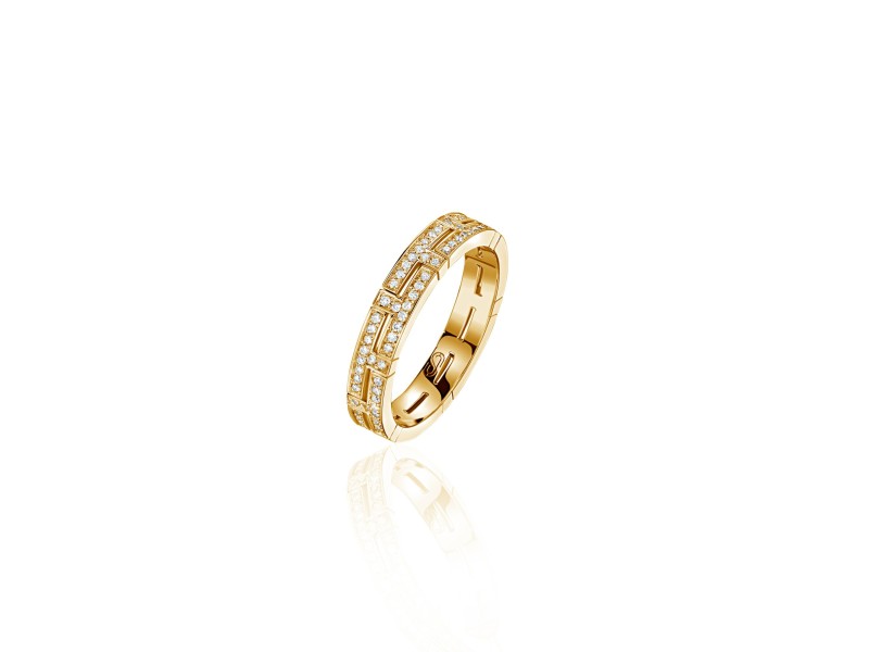 Ring, 18-carat yellow gold with diamonds