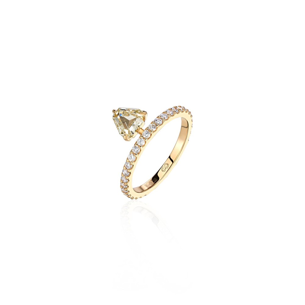 Ring, 18-carat yellow gold with diamonds