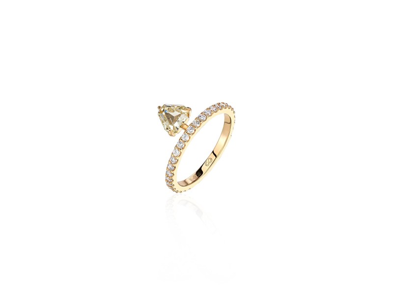 Ring, 18-carat yellow gold with diamonds