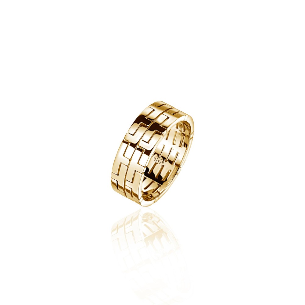 Male Ring, 18-carat yellow gold with diamonds