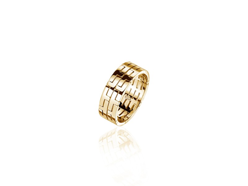 Male Ring, 18-carat yellow gold with diamonds