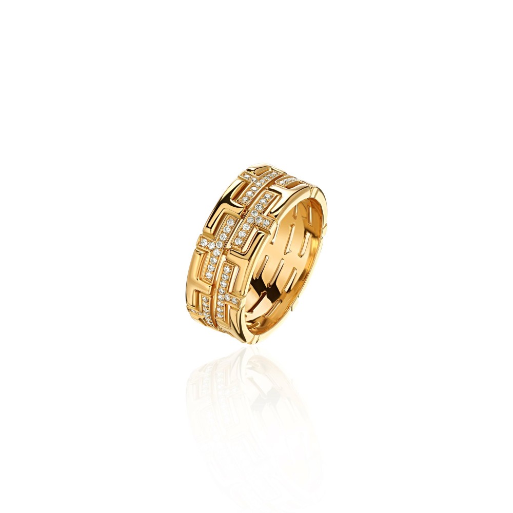 Ring, 18-carat yellow gold with diamonds