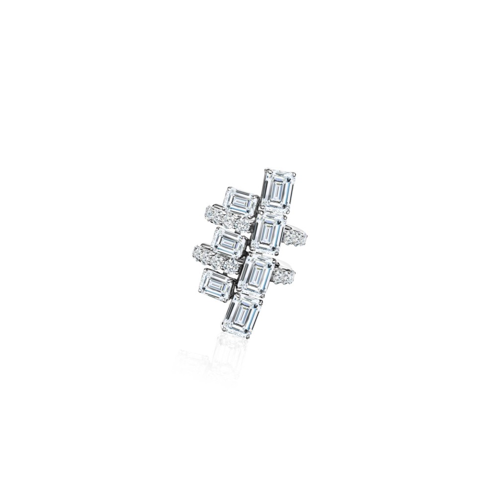 Earring Kaff 18-carat white gold with diamonds