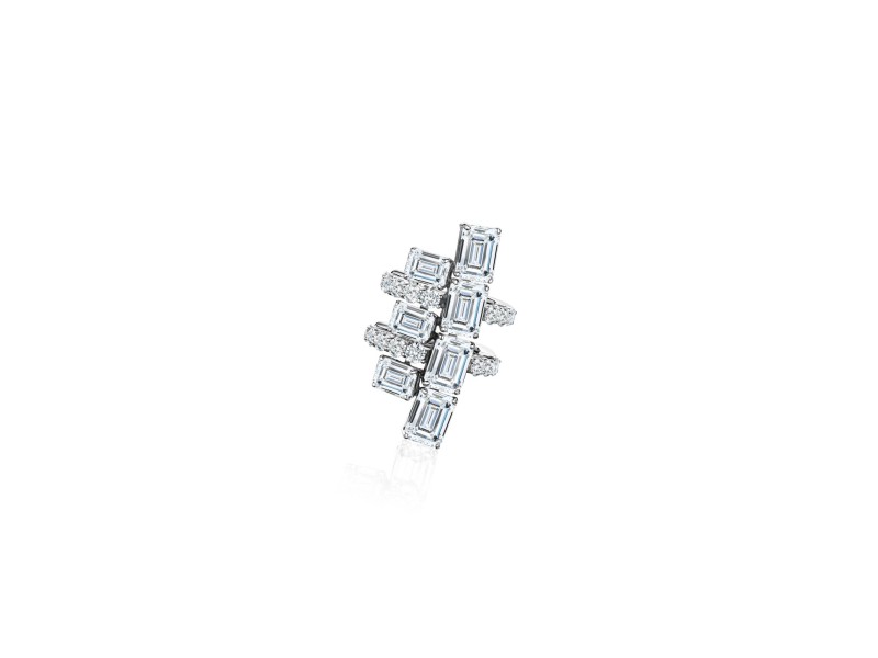 Earring Kaff 18-carat white gold with diamonds