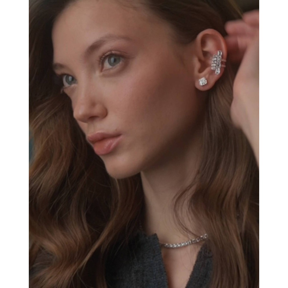 Earring Kaff 18-carat white gold with diamonds