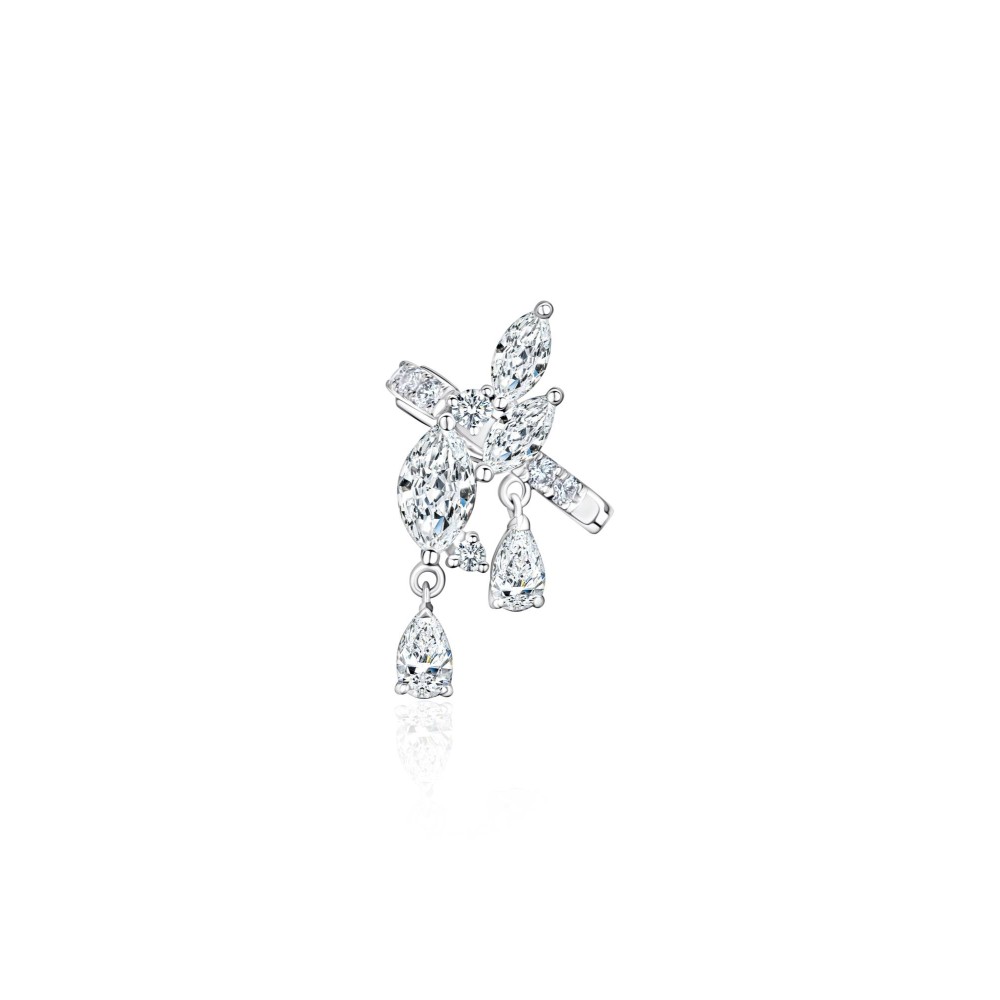 Earring Kaff 18-carat white gold with diamonds