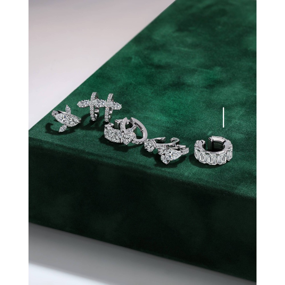 Earring Kaff 18-carat white gold with diamonds