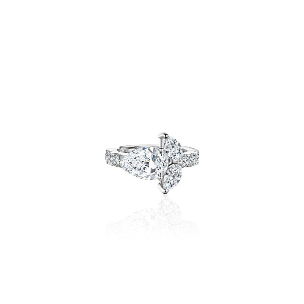 Earring Kaff 18-carat white gold with diamonds