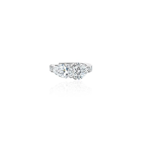 Earring Kaff 18-carat white gold with diamonds