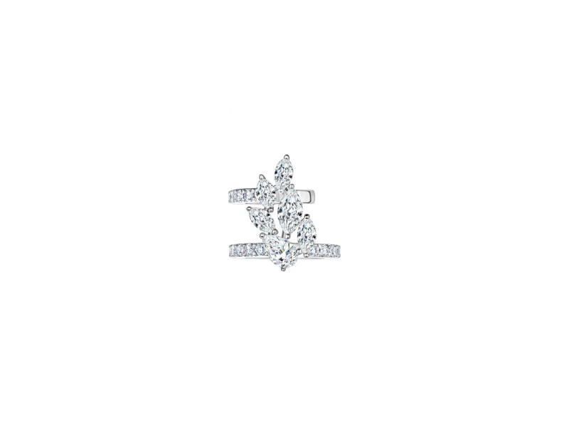 Earring Kaff 18-carat white gold with diamonds