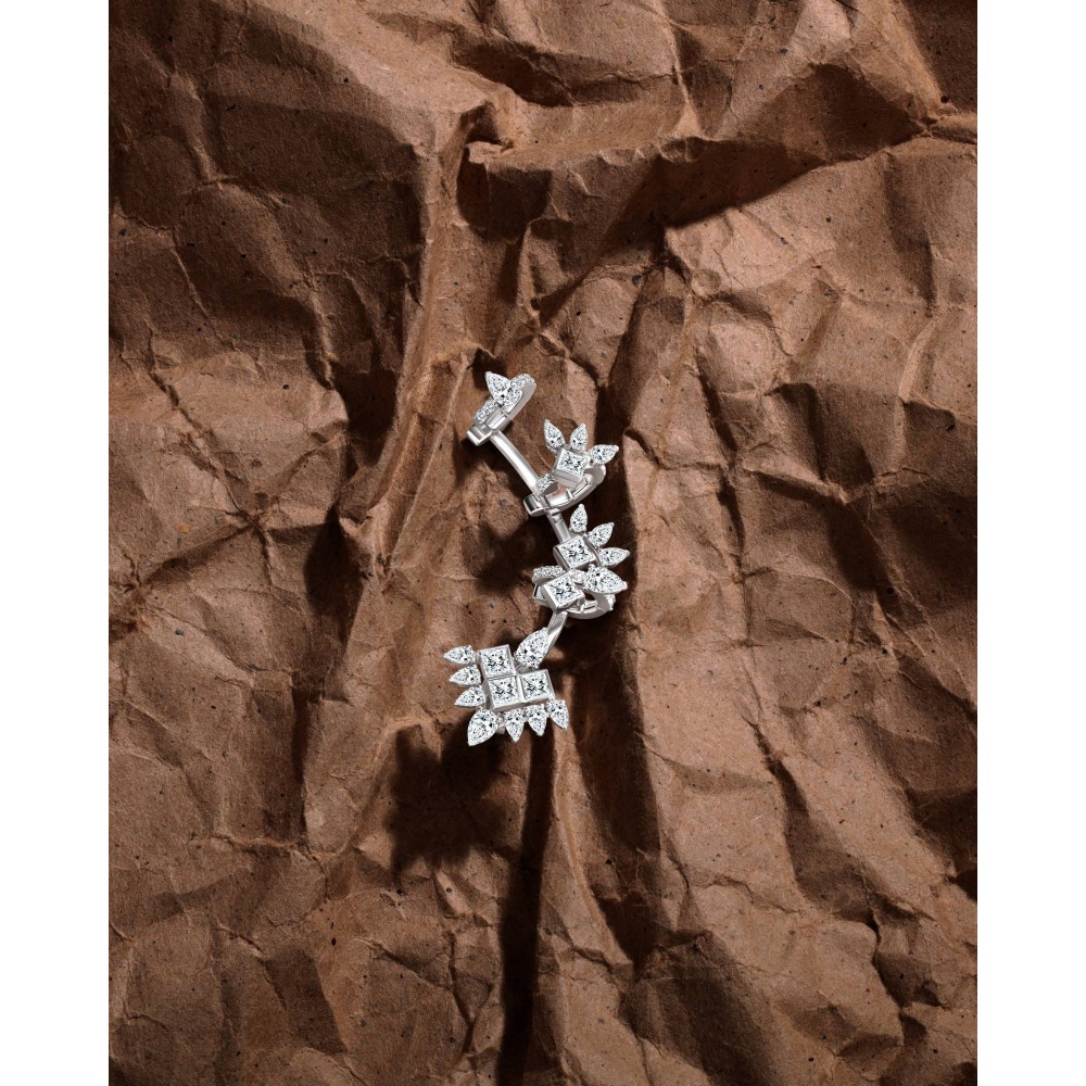 Earring Kaff 18-carat white gold with diamonds