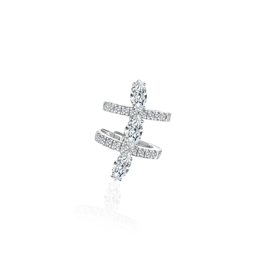 Earring Kaff 18-carat white gold with diamonds