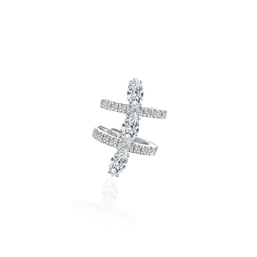 Earring Kaff 18-carat white gold with diamonds