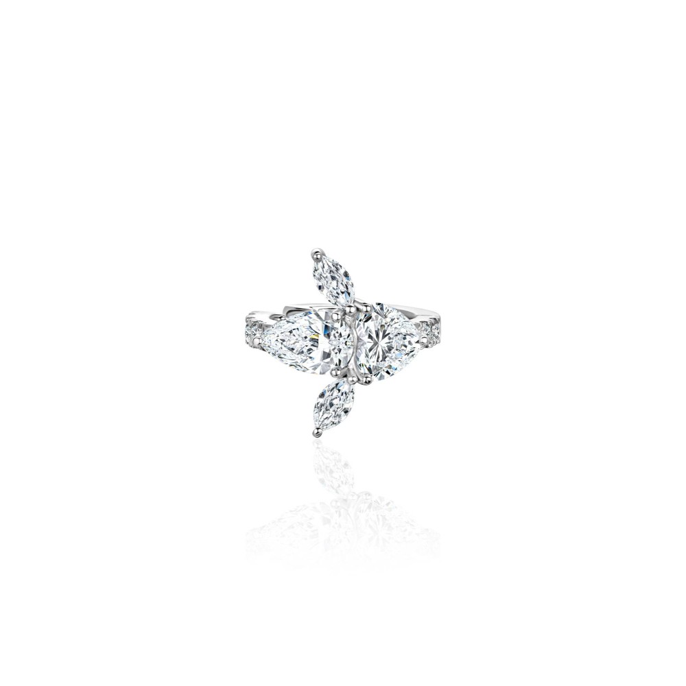 Earring Kaff 18-carat white gold with diamonds