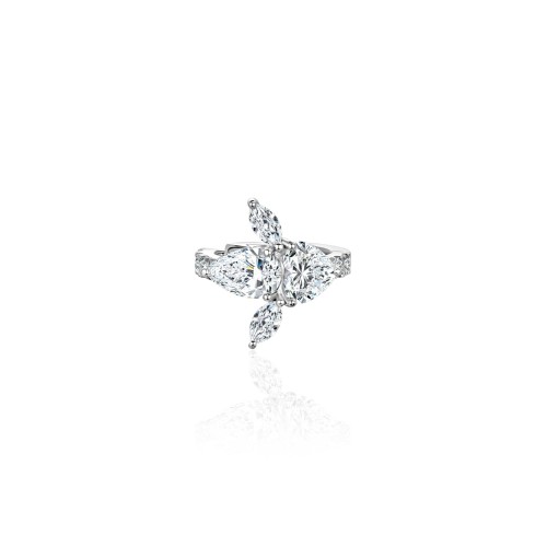 Earring Kaff 18-carat white gold with diamonds