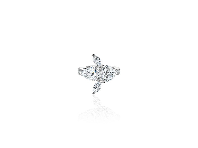Earring Kaff 18-carat white gold with diamonds