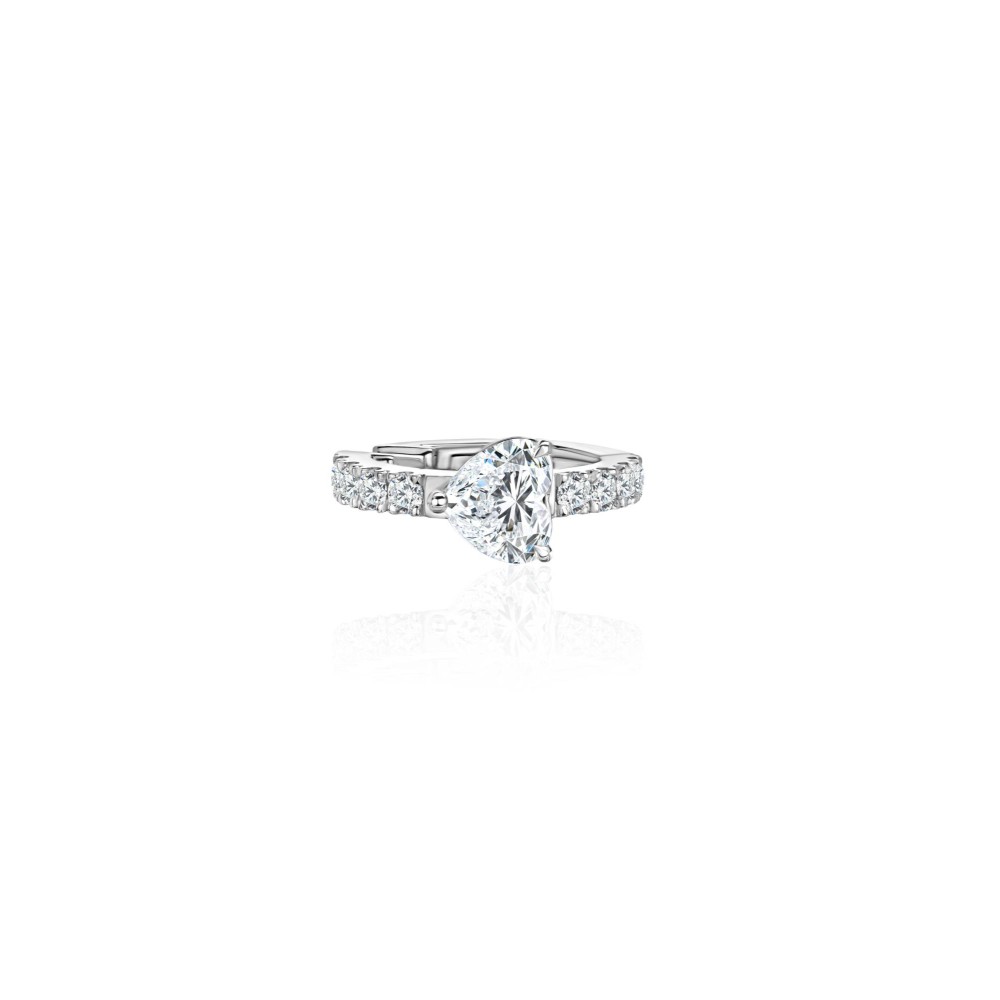 Earring Kaff 18-carat white gold with diamonds
