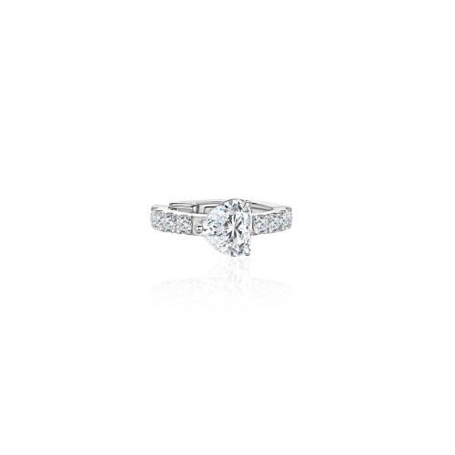 Earring Kaff 18-carat white gold with diamonds