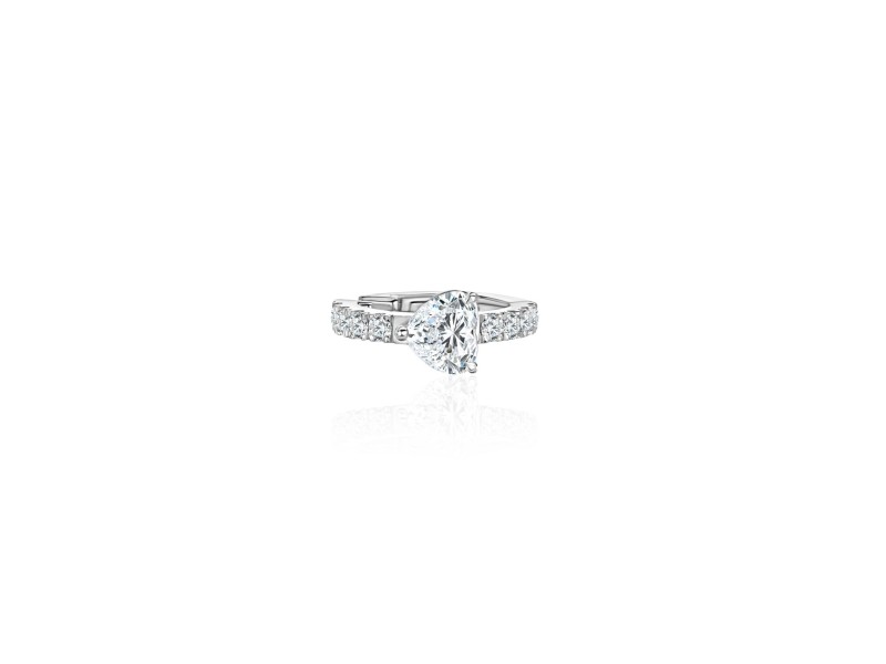 Earring Kaff 18-carat white gold with diamonds