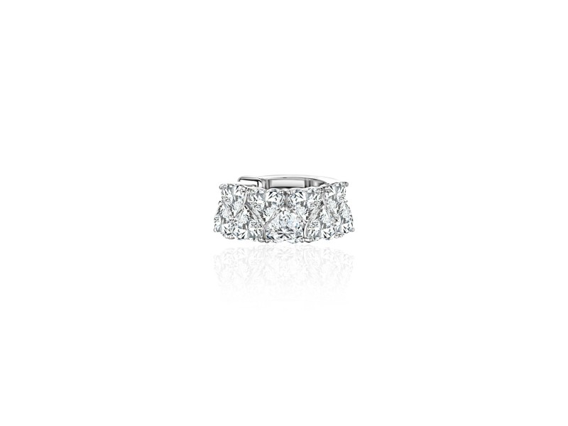 Earring Kaff 18-carat white gold with diamonds